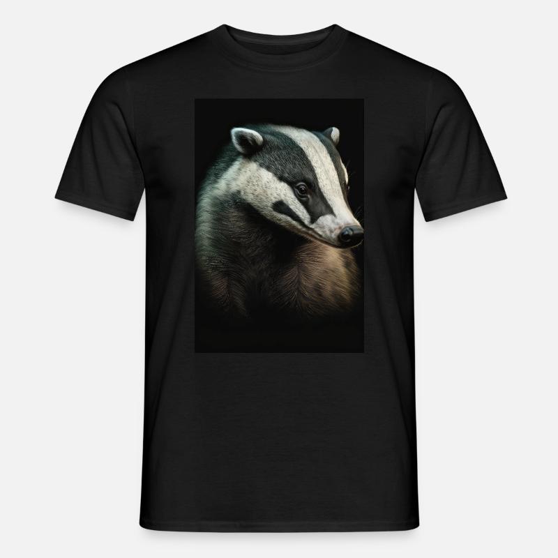 Dachs tier realistisch - Männer T-Shirt - Schwarz