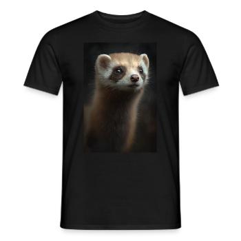 furet mignon portrait - T-shirt homme - noir - Devant - AI Model Male 178 light (178cm)