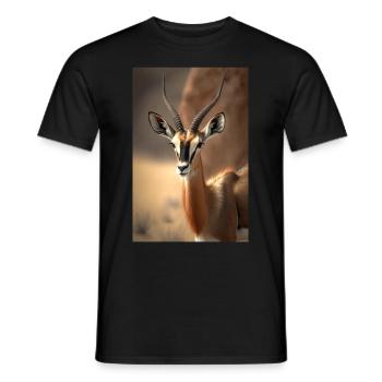 Gazelle safari Africa animal - Men's T-Shirt - black - Front - AI Model Male 178 light (178cm)