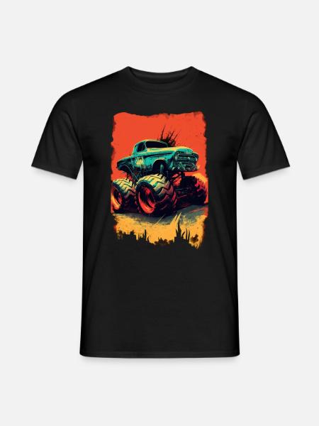 Monstertruck Monster Truck Retro Vintage - Männer T-Shirt - Schwarz