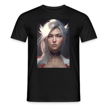 Anime Girl Anime Girl Waifu Otaku Beautiful - T-shirt homme - noir - Devant - AI Model Male 178 light (178cm)