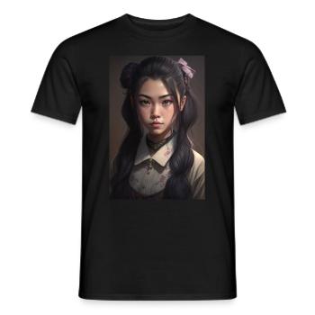 Anime Girl Anime Girl Waifu Otaku Beautiful - T-shirt homme - noir - Devant - AI Model Male 178 light (178cm)