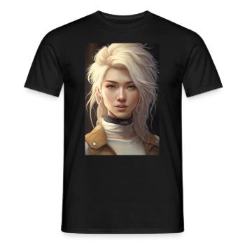 Anime Girl Anime Girl Waifu Otaku Beautiful - T-shirt homme - noir - Devant - AI Model Male 178 light (178cm)