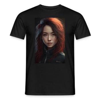 Anime Girl Anime Girl Waifu Otaku Beautiful - T-shirt homme - noir - Devant - AI Model Male 178 light (178cm)