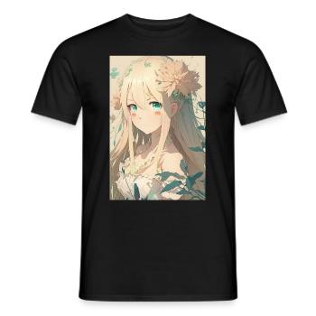 Anime Girl Anime Girl Waifu Otaku Beautiful - T-shirt homme - noir - Devant - AI Model Male 178 light (178cm)