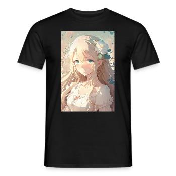 Anime Girl Anime Girl Waifu Otaku Beautiful - T-shirt homme - noir - Devant - AI Model Male 178 light (178cm)
