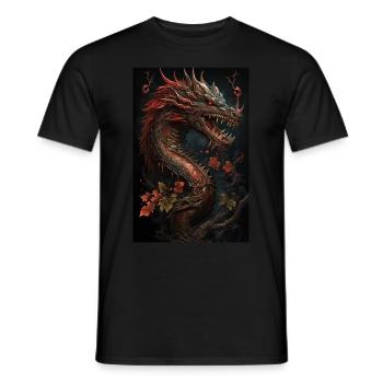 Dragon japonais Dragon chinois - T-shirt homme - noir - Devant - AI Model Male 178 light (178cm)