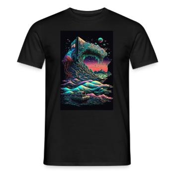Joueur de jeu rétro - T-shirt homme - noir - Devant - AI Model Male 178 light (178cm)