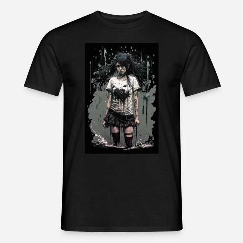 Gothic Mädchen Anime Emo Girl - Männer T-Shirt - Schwarz