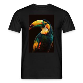 Toucan Bird Beaked Woodpecker Birds - Men's T-Shirt - black - Front - AI Model Male 178 light (178cm)