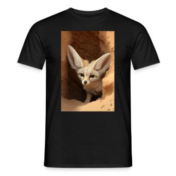 Fennec Desert Fox Animal Africa - Men's T-Shirt - black - Front - AI Model Male 178 light (178cm)