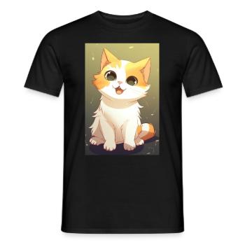 Funny cat - Men's T-Shirt - black - Front - AI Model Male 178 light (178cm)