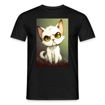 Funny cat - Men's T-Shirt - black - Front - AI Model Male 178 light (178cm)
