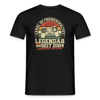 Level 20 Freigeschaltet Legendär seit 2004 - Männer T-Shirt - Schwarz - Vorne - AI Model Male 178 light (178cm)