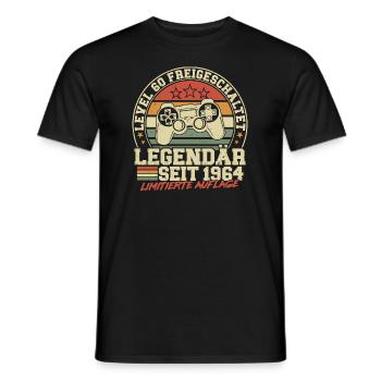 Level 60 Freigeschaltet Legendär seit 1964 - Männer T-Shirt - Schwarz - Vorne - AI Model Male 178 light (178cm)