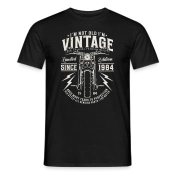 1984 Vintage Born Anniversaire Vintage Moto - T-shirt homme - noir - Devant - AI Model Male 178 light (178cm)