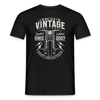 2007 Vintage Birthday Vintage Motorcycle - Men's T-Shirt - black - Front - AI Model Male 178 light (178cm)