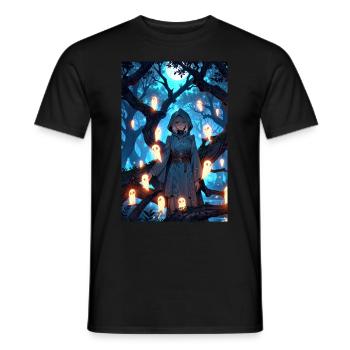Anime magicien fille fantômes - T-shirt homme - noir - Devant - AI Model Male 178 light (178cm)
