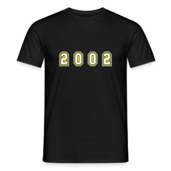 Numéro de l’année 2002 - T-shirt homme - noir - Devant - AI Model Male 178 light (178cm)