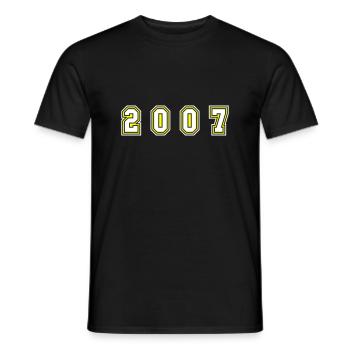 Numéro de l’année 2007 - T-shirt homme - noir - Devant - AI Model Male 178 light (178cm)