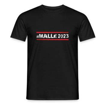Malle 2023 - Men's T-Shirt - black - Front - AI Model Male 178 light (178cm)