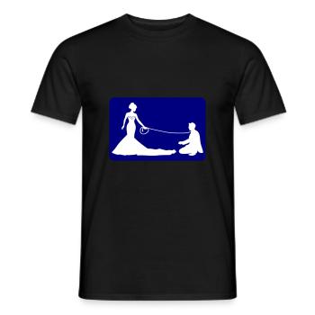 Hochzeit Brautpaar Leine - Männer T-Shirt - Schwarz - Vorne - AI Model Male 178 light (178cm)