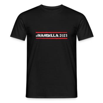 Marbella 2023 - Men's T-Shirt - black - Front - AI Model Male 178 light (178cm)