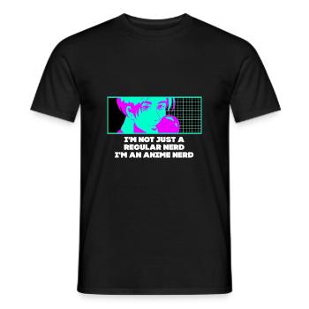 Not just normal nerd am an anime nerd manga l - Men's T-Shirt - black - Front - AI Model Male 178 light (178cm)