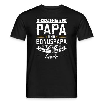 Ich habe 2 Titel Papa und Bonus Papa - Männer T-Shirt - Schwarz - Vorne - AI Model Male 178 light (178cm)