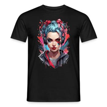 Gamer Girl : Style de survie - T-shirt homme - noir - Devant - AI Model Male 178 light (178cm)