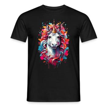 Unicorn Cute Horse Pony Cute Girl - Men's T-Shirt - black - Front - AI Model Male 178 light (178cm)