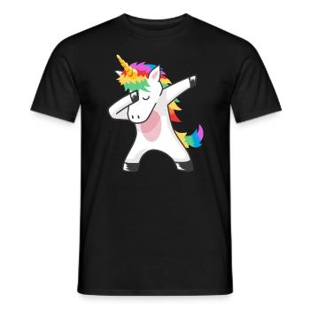 Dabbing Unicorn Dab Dance - Men's T-Shirt - black - Front - AI Model Male 178 light (178cm)