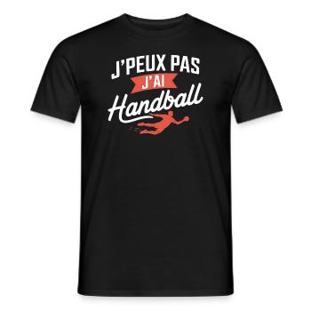 Ich kann nicht, ich habe Handball - Männer T-Shirt - Schwarz - Vorne - AI Model Male 178 light (178cm)