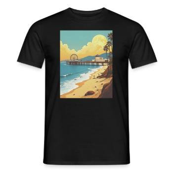 Santa Monica Vibes - Männer T-Shirt - Schwarz - Vorne - AI Model Male 178 light (178cm)