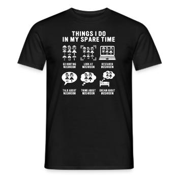 Ce que je fais Mycologie Chasse aux morilles - T-shirt homme - noir - Devant - AI Model Male 178 light (178cm)