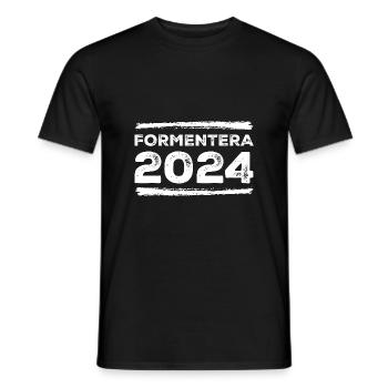 Formentera 2024 Saying - Men's T-Shirt - black - Front - AI Model Male 178 light (178cm)