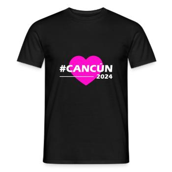 Cancun 2024 Heart Love - Men's T-Shirt - black - Front - AI Model Male 178 light (178cm)