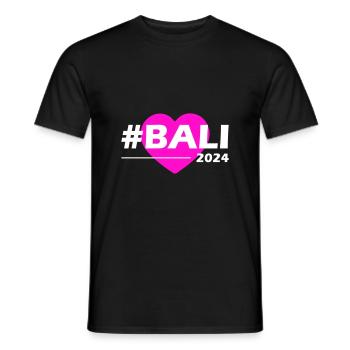 Bali 2024 Amour du cœur - T-shirt homme - noir - Devant - AI Model Male 178 light (178cm)