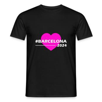 Barcelona 2024 Heart Love - Men's T-Shirt - black - Front - AI Model Male 178 light (178cm)
