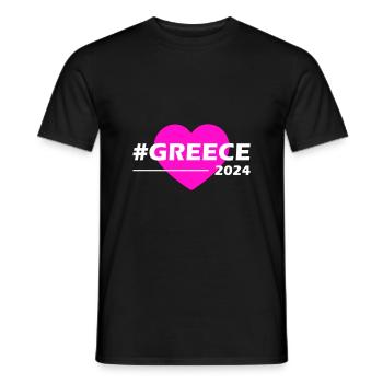 Grèce 2024 Amour du cœur - T-shirt homme - noir - Devant - AI Model Male 178 light (178cm)