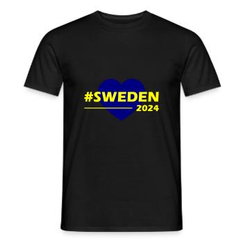 Suède 2024 Amour du cœur - T-shirt homme - noir - Devant - AI Model Male 178 light (178cm)