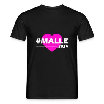 Malle 2024 Heart Love - Men's T-Shirt - black - Front - AI Model Male 178 light (178cm)