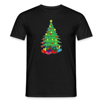 Christmas tree gifts fir tree christmas - Men's T-Shirt - black - Front - AI Model Male 178 light (178cm)