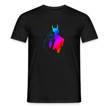 Hug Teufel Umarmung Halloween Geschenk Satan - Männer T-Shirt - Schwarz - Vorne - AI Model Male 178 light (178cm)