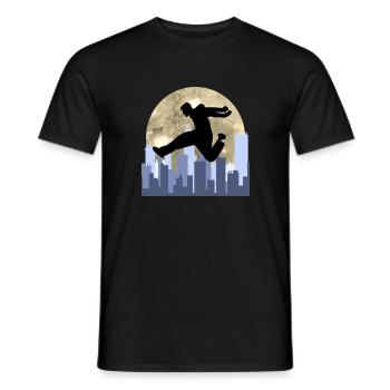 parkour parkou runner - Men's T-Shirt - black - Front - AI Model Male 178 light (178cm)