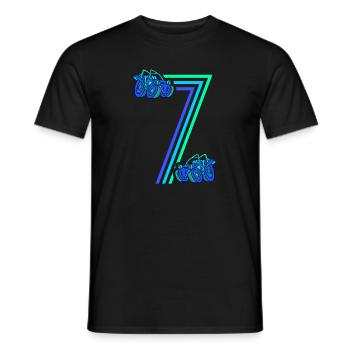 7ème anniversaire voiture de course 7 ans voiture de course - T-shirt homme - noir - Devant - AI Model Male 178 light (178cm)