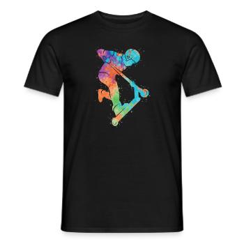 Kick Scooter Colorful Scooter Rider Stunt Scooter - Men's T-Shirt - black - Front - AI Model Male 178 light (178cm)
