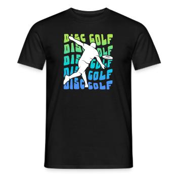 Disc Golf Disc Vintage Disc Golf Disc Golfer - Men's T-Shirt - black - Front - AI Model Male 178 light (178cm)