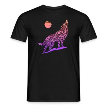 Heulender Wolf Wolfssilhouette Kinder Damen Wölfe - Männer T-Shirt - Schwarz - Vorne - AI Model Male 178 light (178cm)