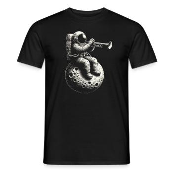 Astronaut with trumpet - Men's T-Shirt - black - Front - AI Model Male 178 light (178cm)